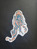 Sea nettle jellyfish mermaid sticker