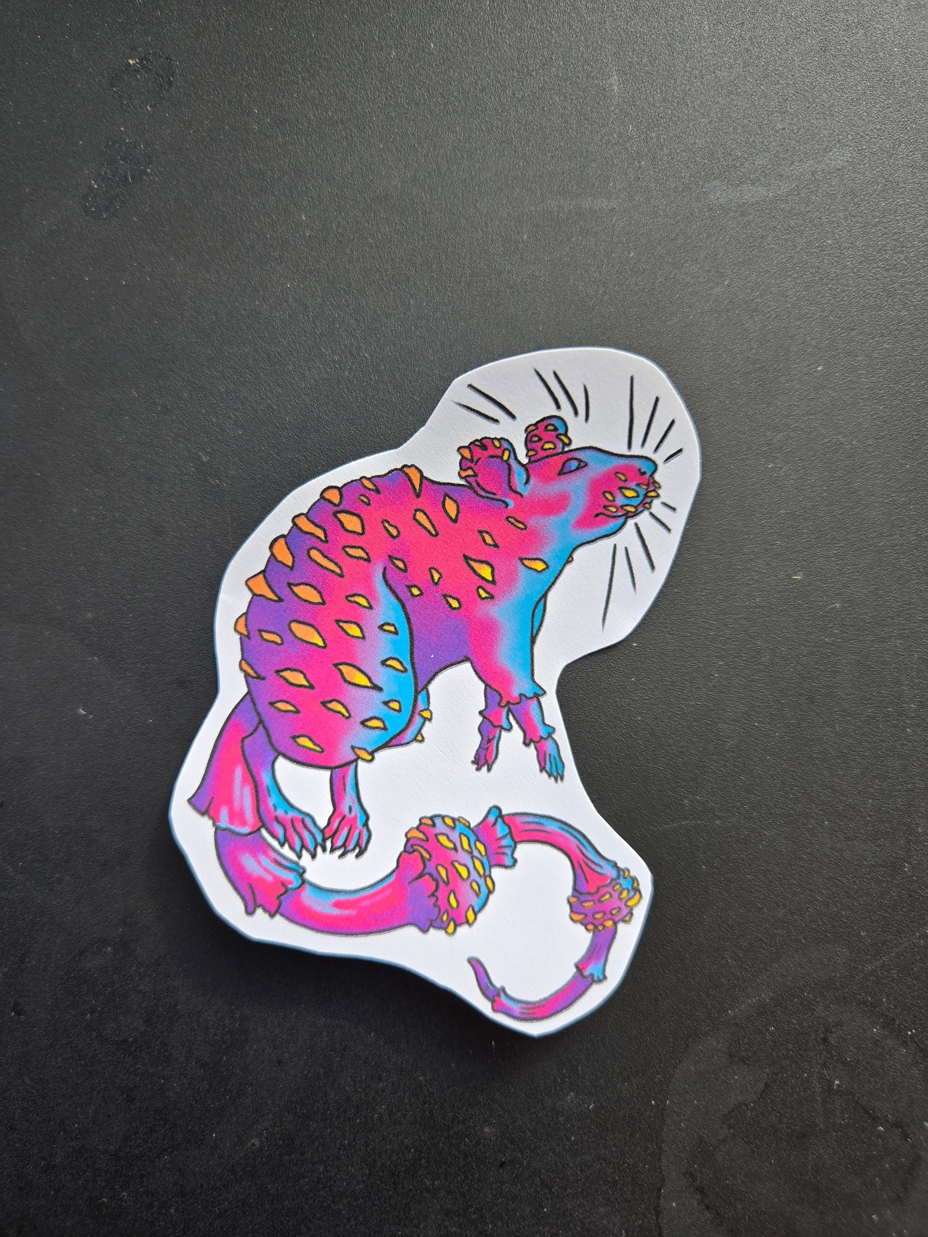 Trippy mushroom rat sticker