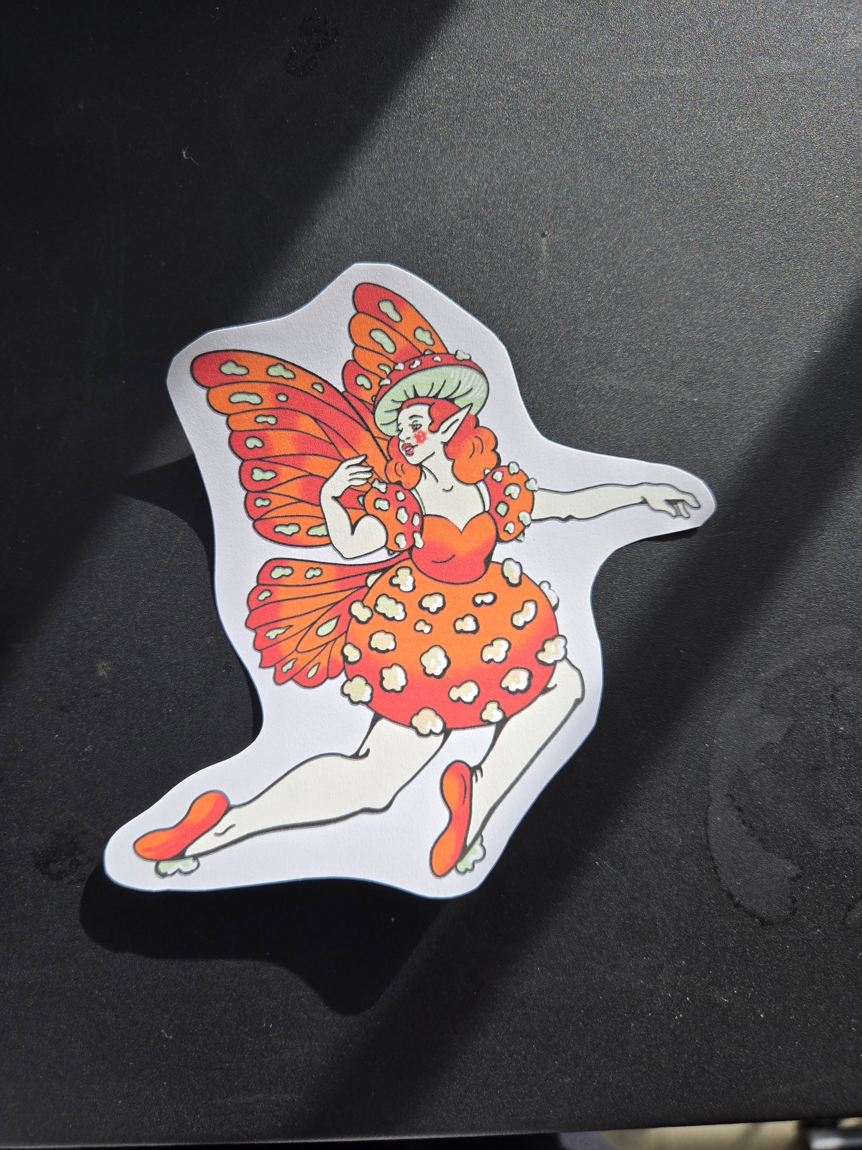 Fly agaric fairy sticker